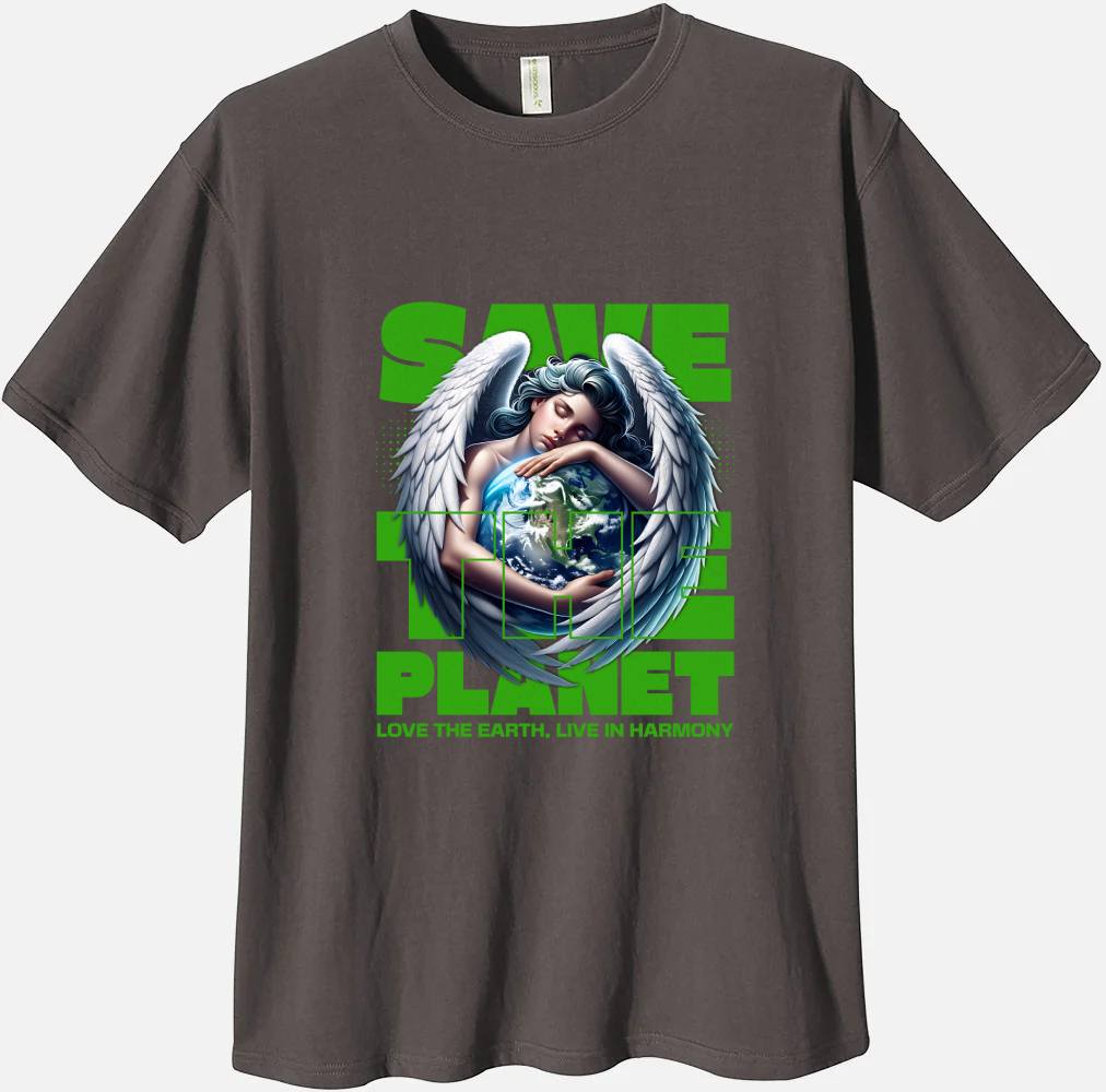 'Save the Planet Angel Holding Earth' Organic Unisex Crewneck T-shirtT-Shirts T-Shirts