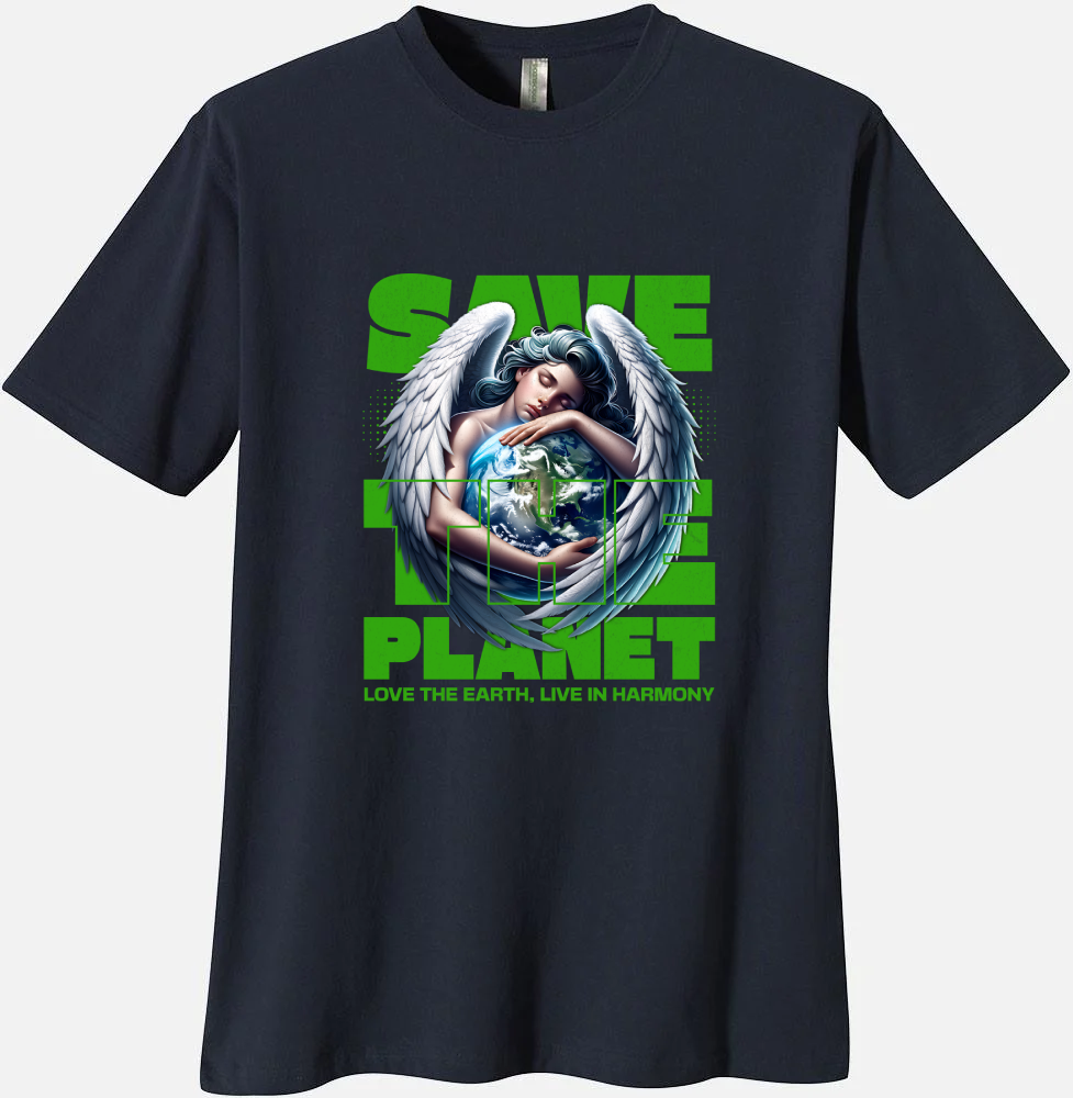 'Save the Planet Angel Holding Earth' Organic Unisex Crewneck T-shirtT-Shirts T-Shirts