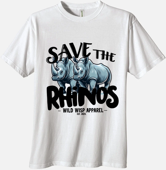 'Save the Rhinos' Organic Unisex Crewneck T-shirt T-Shirts