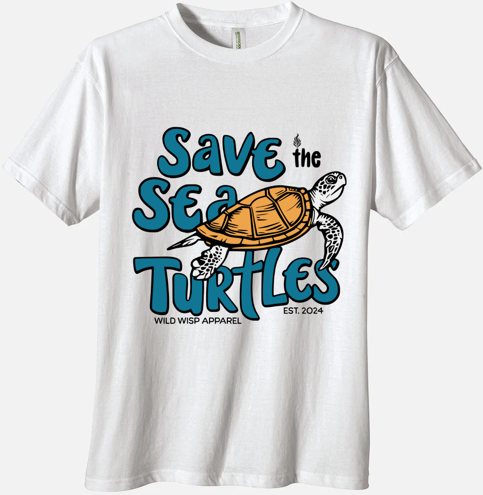 'Save the Sea Turtles' Organic Unisex Crewneck T-shirt T-Shirts