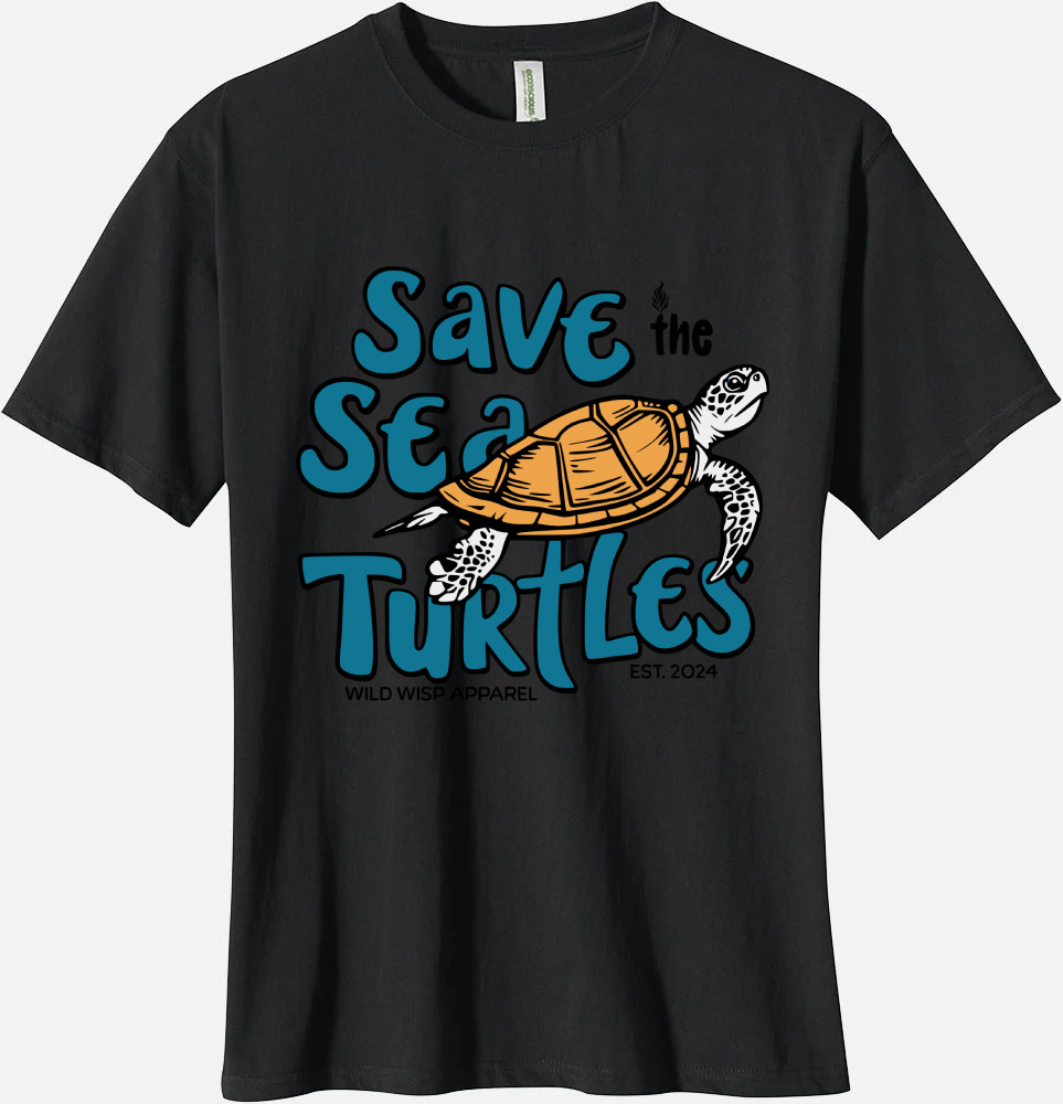 'Save the Sea Turtles' Organic Unisex Crewneck T-shirt T-Shirts