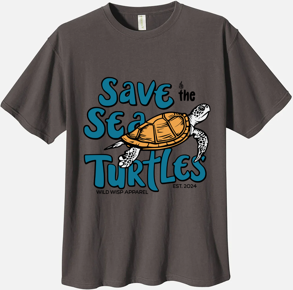 'Save the Sea Turtles' Organic Unisex Crewneck T-shirt T-Shirts