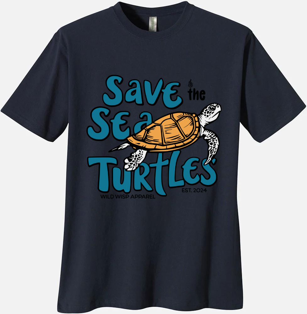 'Save the Sea Turtles' Organic Unisex Crewneck T-shirt T-Shirts