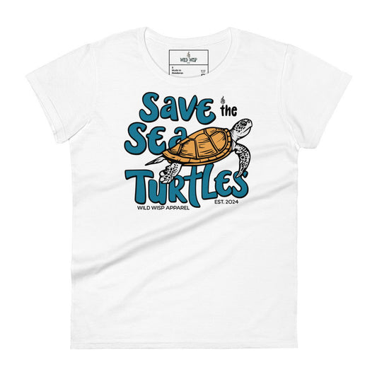 'Save the Sea Turtles' Women's short sleeve t-shirt - Wild Wisp Apparel