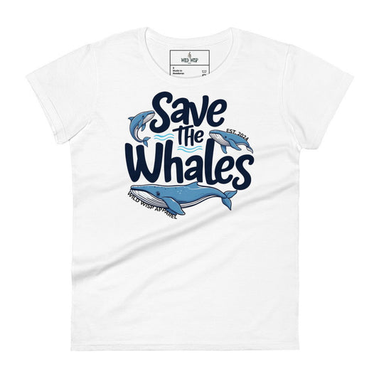 'Save the Whales' Women's short sleeve t-shirt - Wild Wisp Apparel