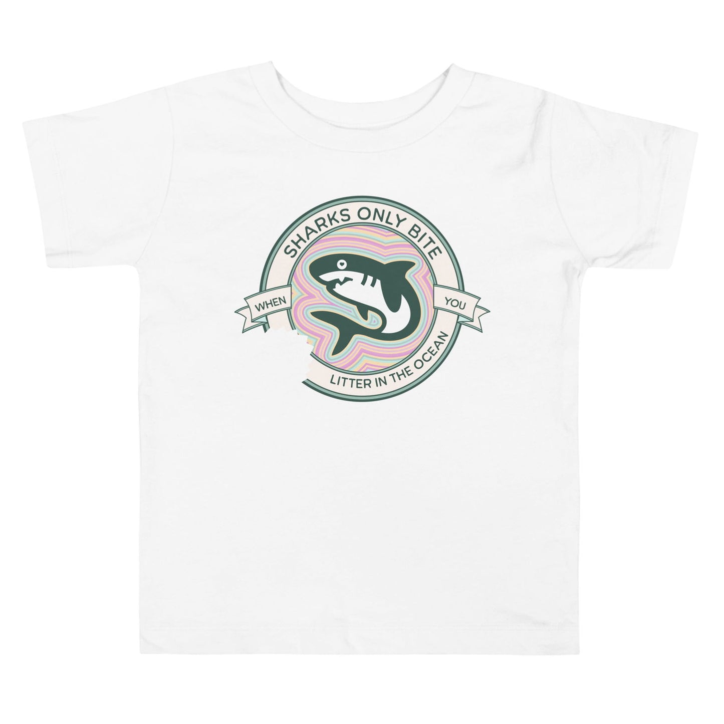 'Sharks only bite when you litter' Toddler Short Sleeve Tee T-Shirts
