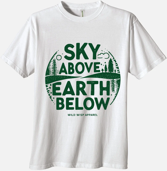 'Sky Above Earth Below' Organic Unisex Crewneck T-shirt T-Shirts