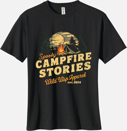 'Spooky Campfire Stories' Organic Unisex Crewneck T-shirt T-Shirts