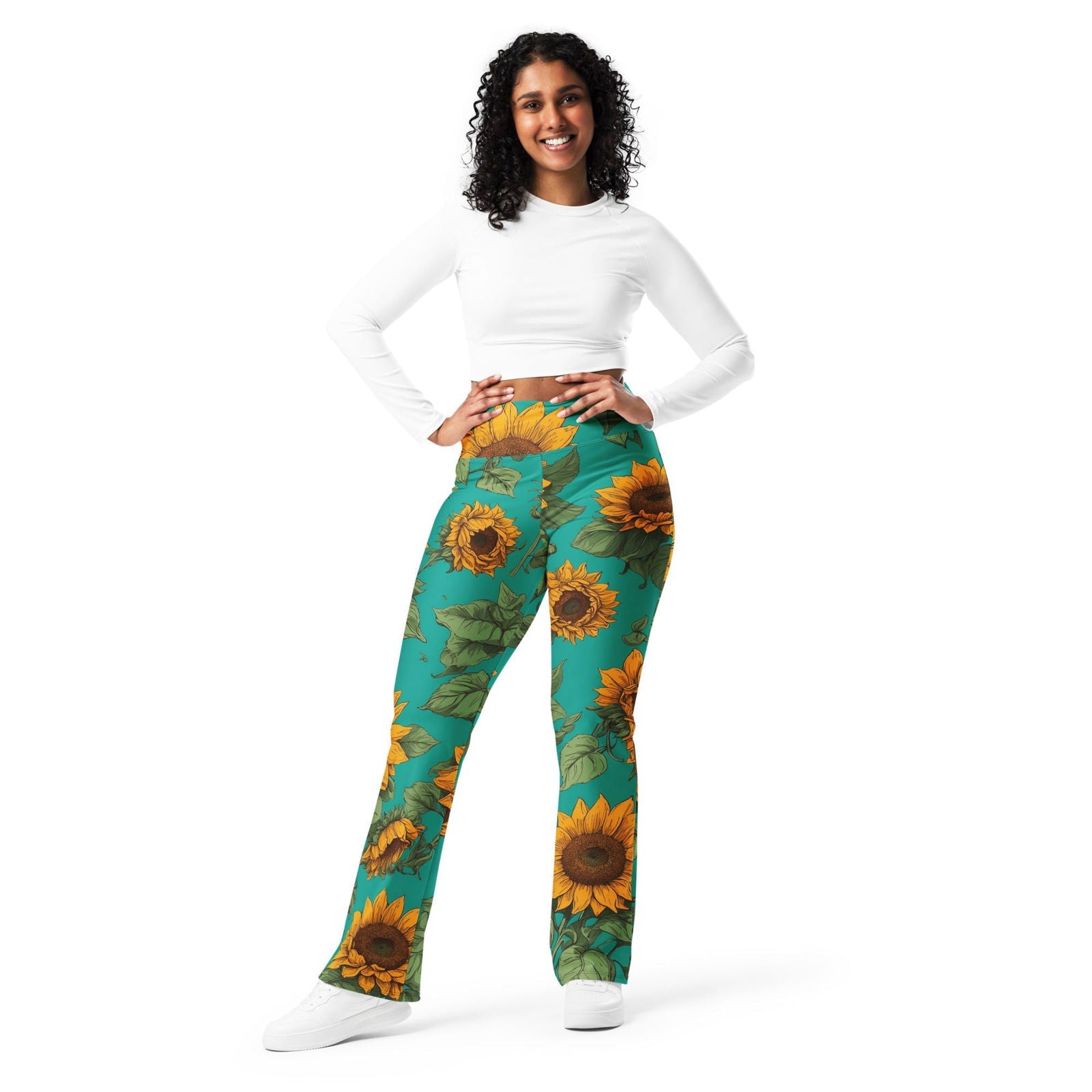 Sunflower Delight' Flare leggings with pockets Leggings