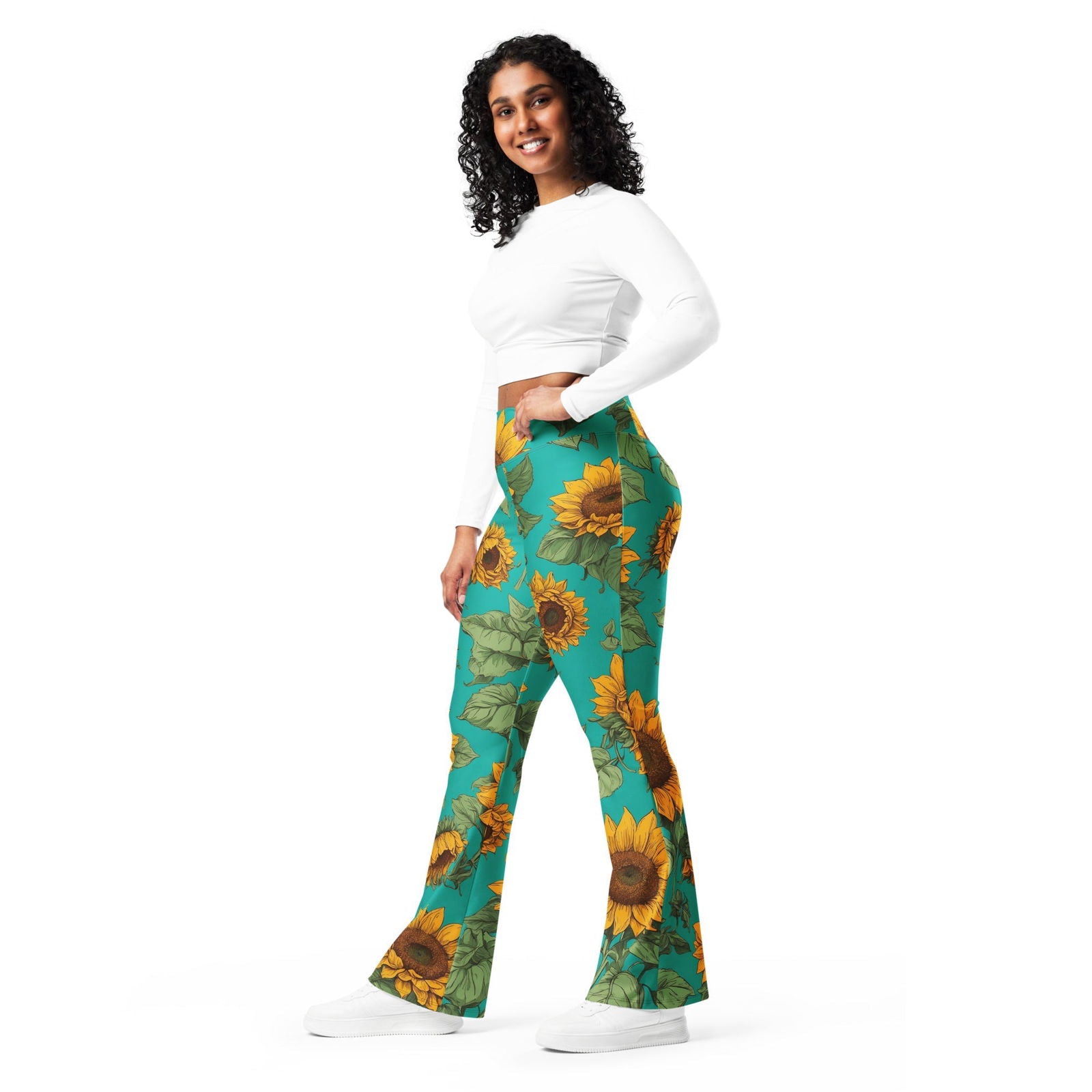 Sunflower Delight' Flare leggings with pockets Leggings
