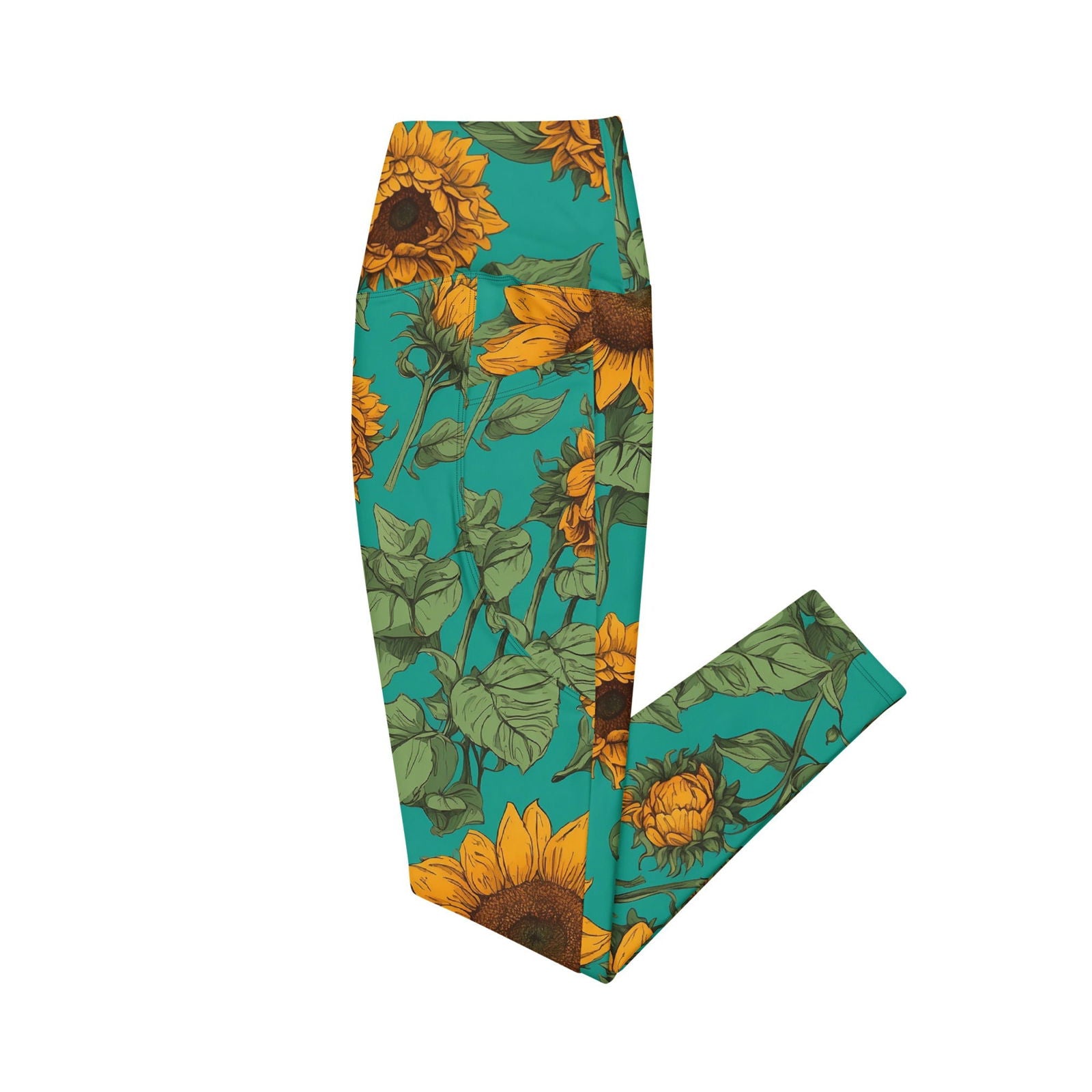 'Sunflower Delight' Leggings with pockets Leggings