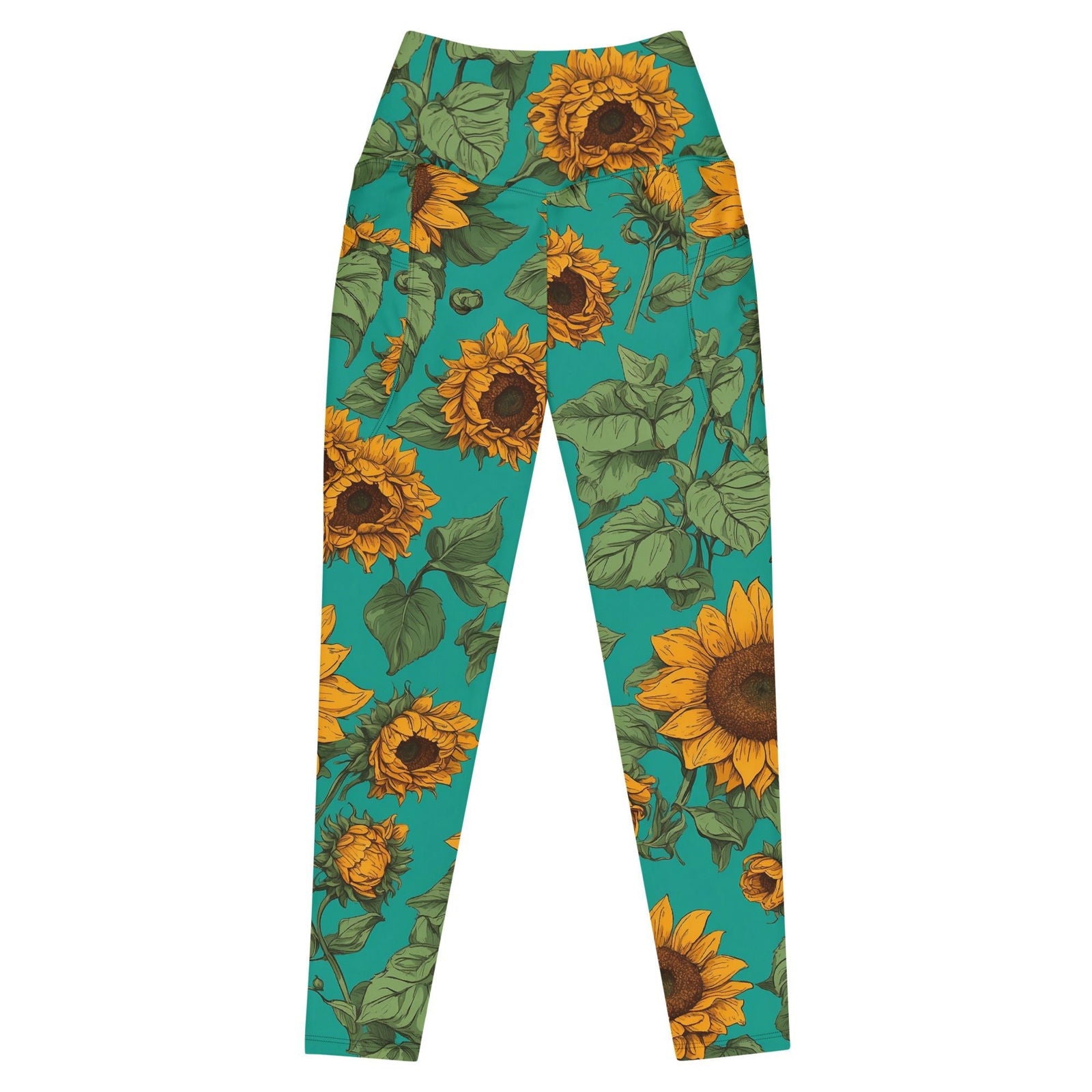 'Sunflower Delight' Leggings with pockets Leggings