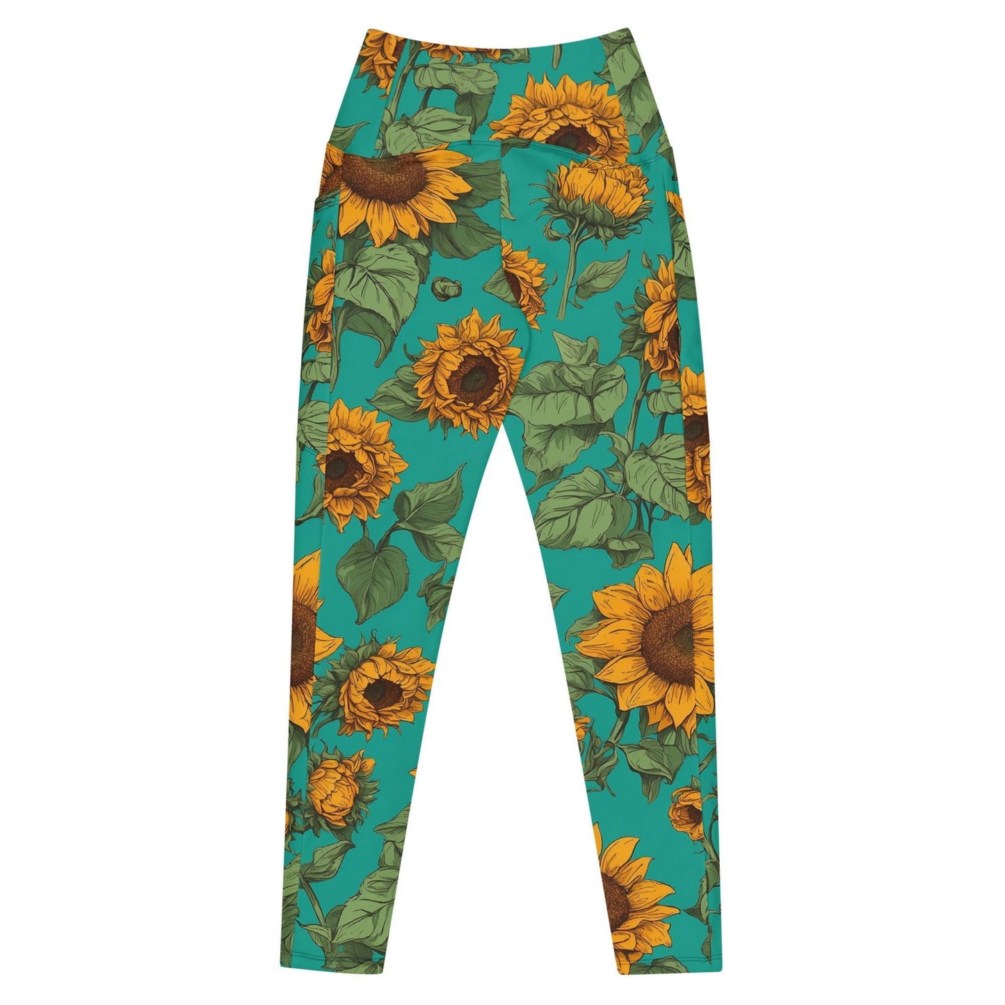'Sunflower Delight' Leggings with pockets Leggings