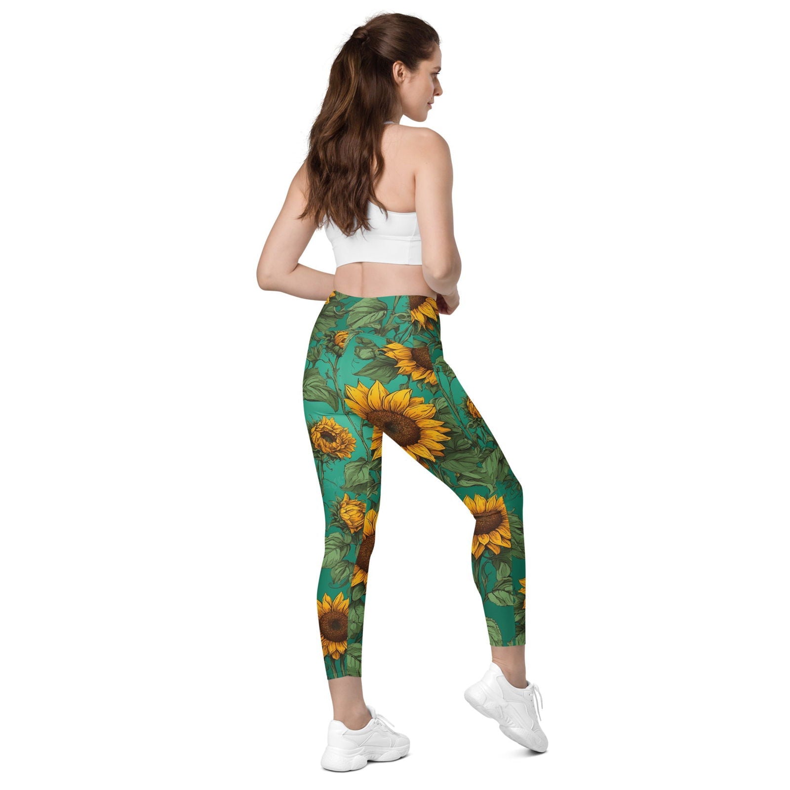 'Sunflower Delight' Leggings with pockets Leggings