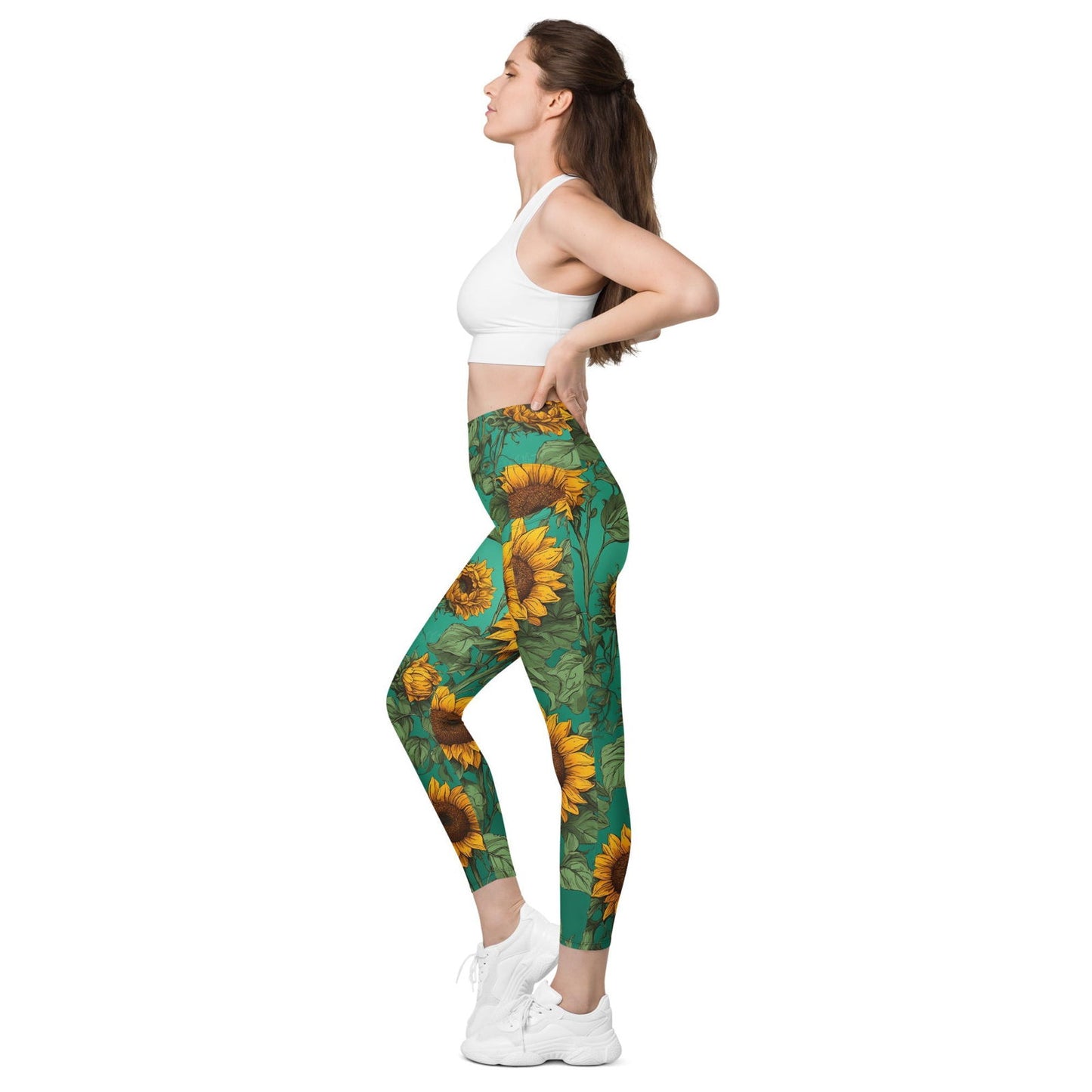 'Sunflower Delight' Leggings with pockets Leggings