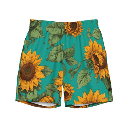'Sunflower Delight' Men's recycled swim trunks Swimwear
