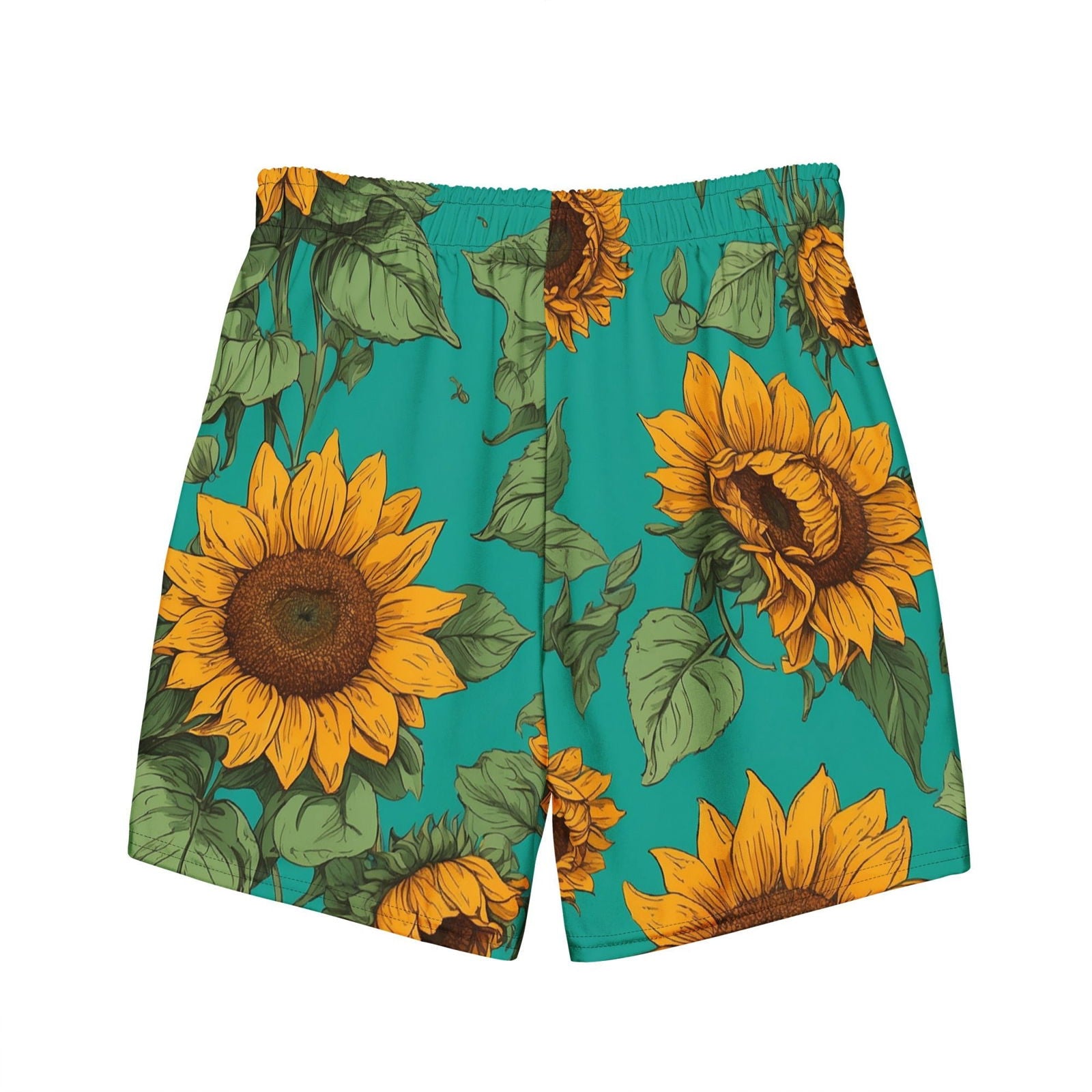 'Sunflower Delight' Men's recycled swim trunks Swimwear