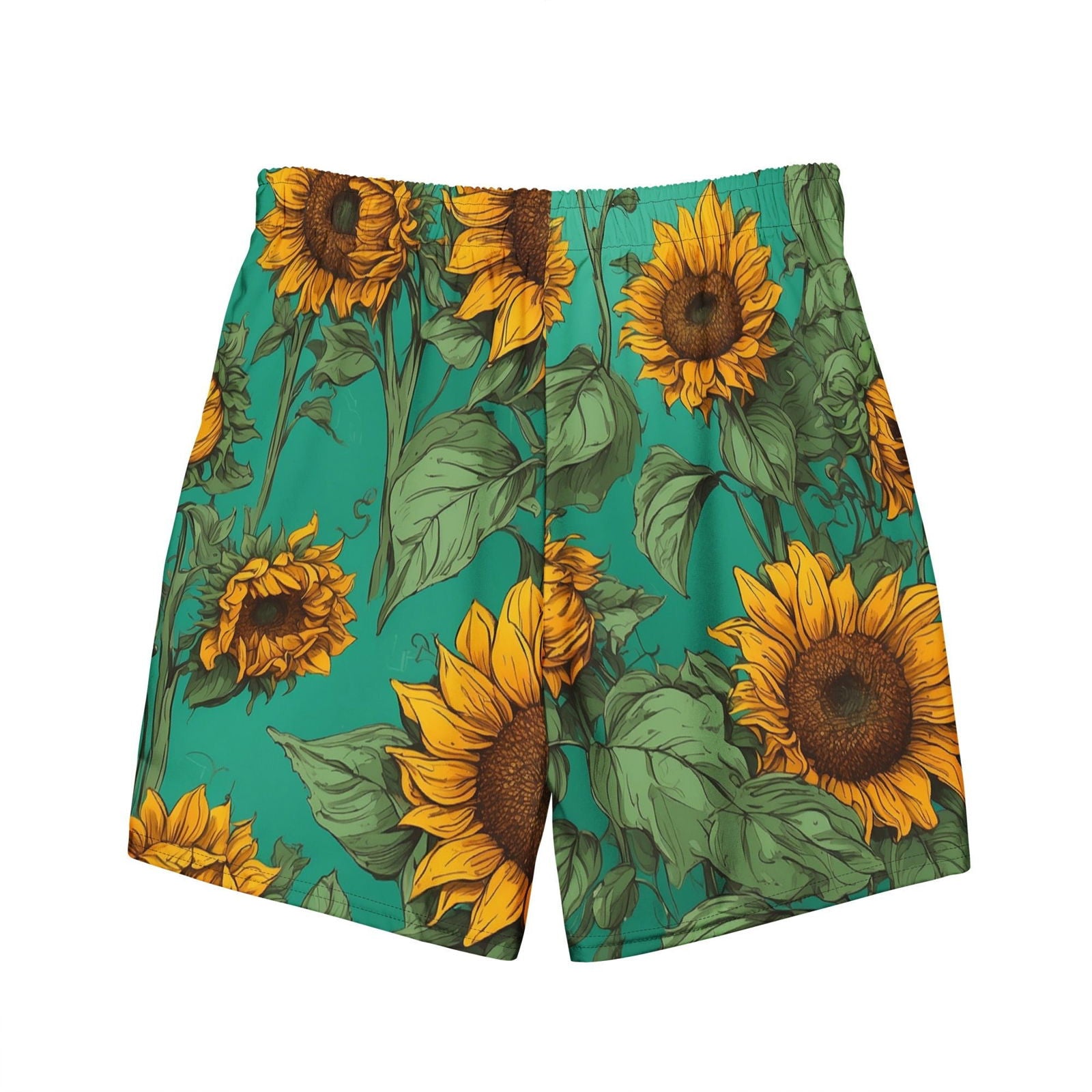 'Sunflower Delight' Men's recycled swim trunks Swimwear