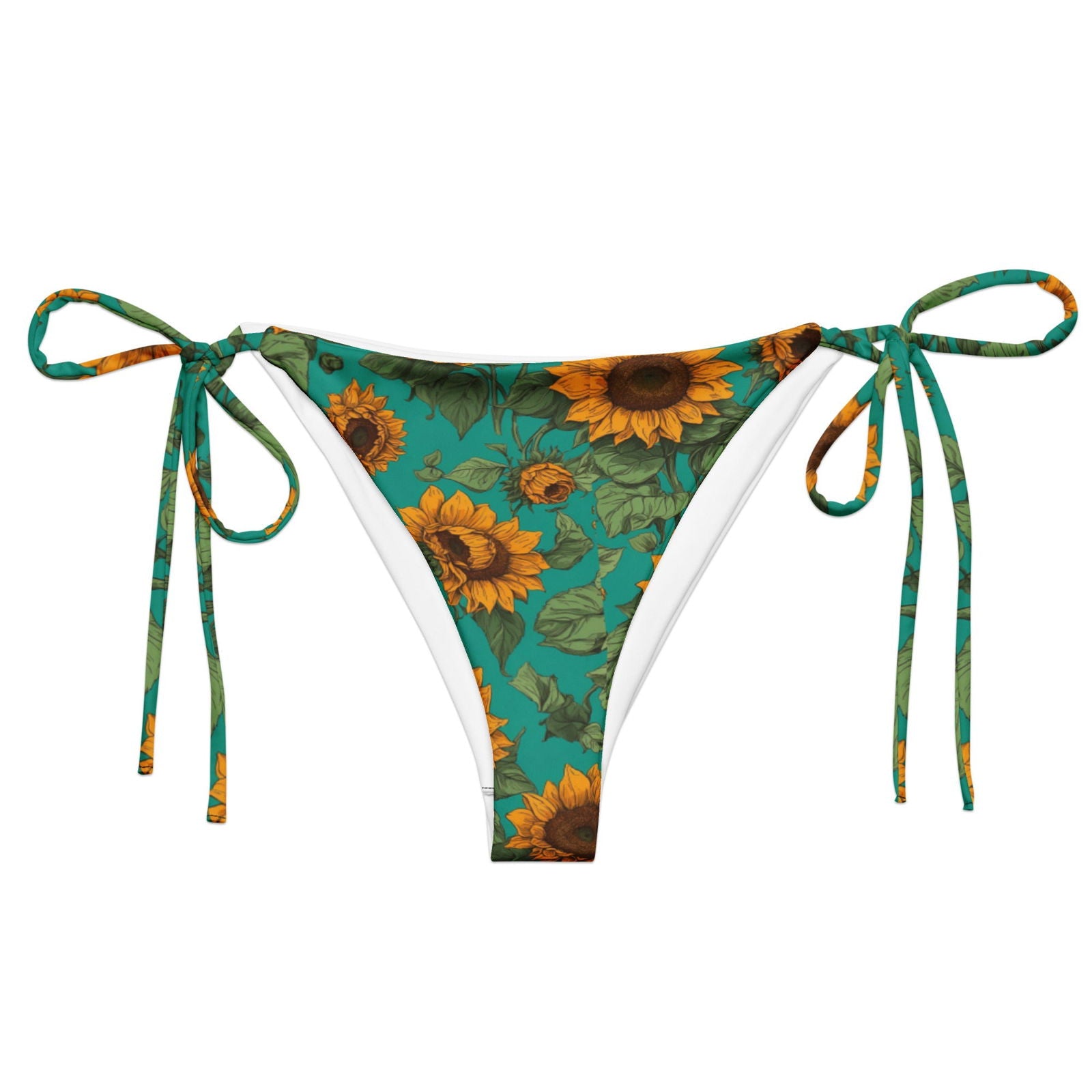'Sunflower Delight' Recycled string bikini bottom Swimwear