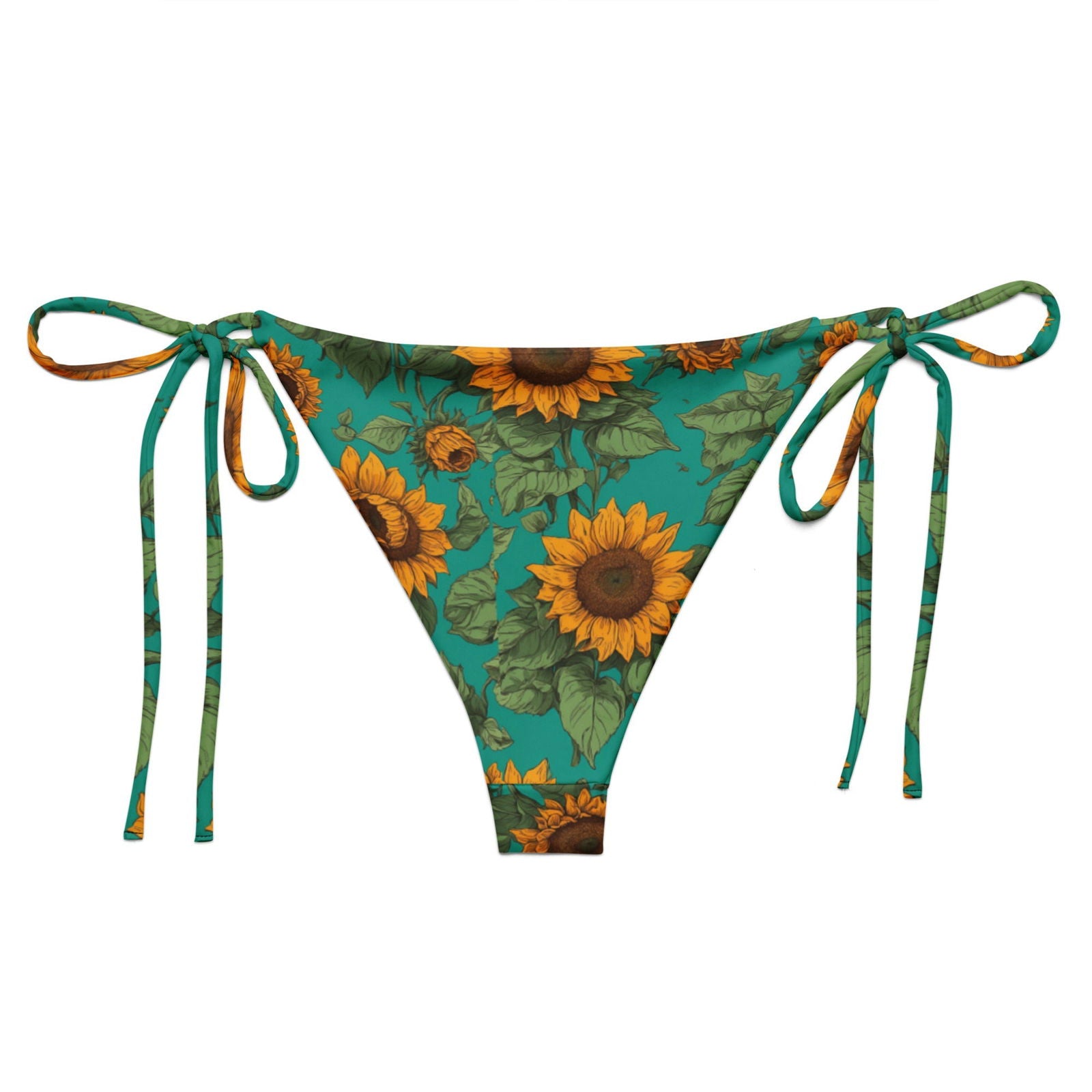 'Sunflower Delight' Recycled string bikini bottom Swimwear