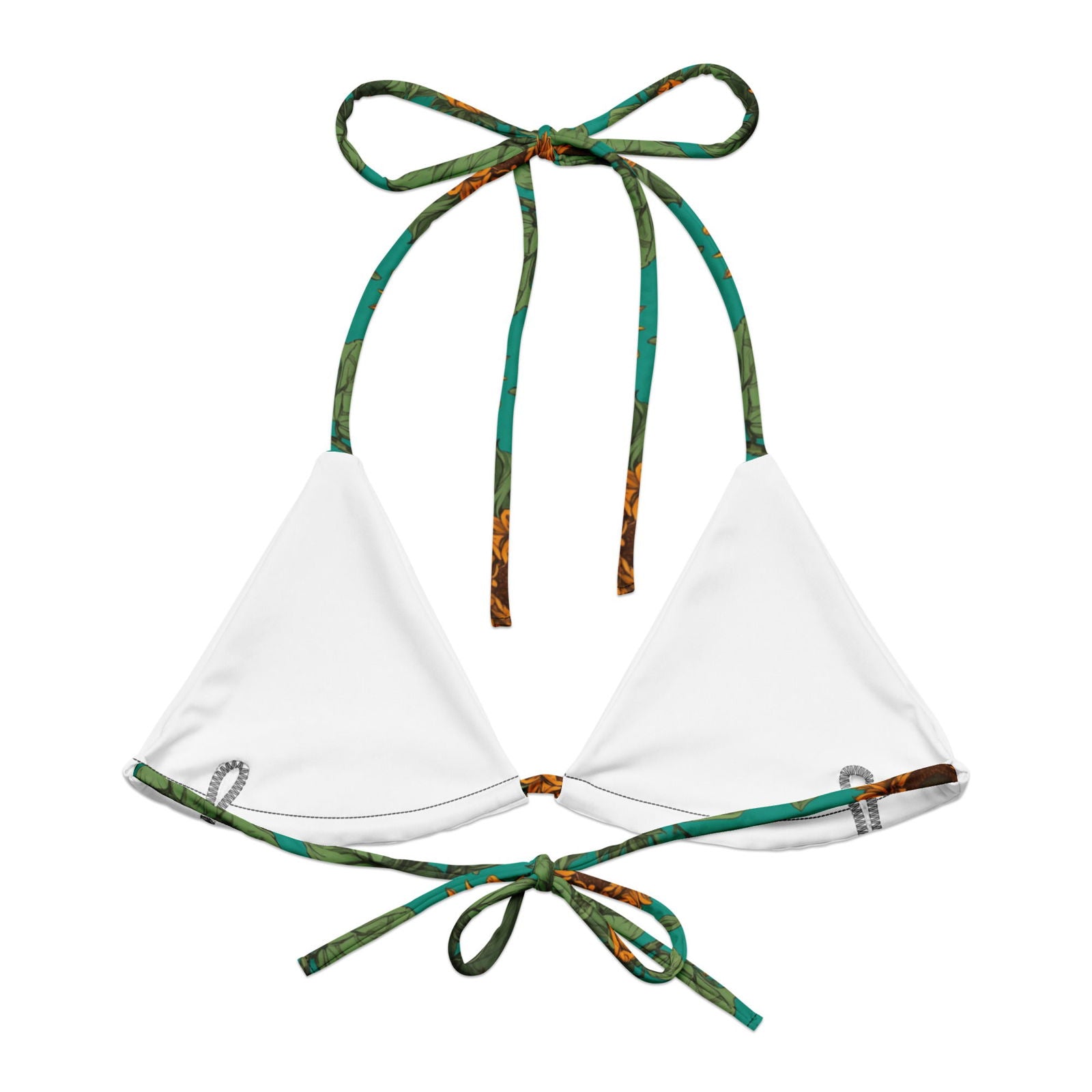 'Sunflower Delights' Recycled string bikini top Swimwear