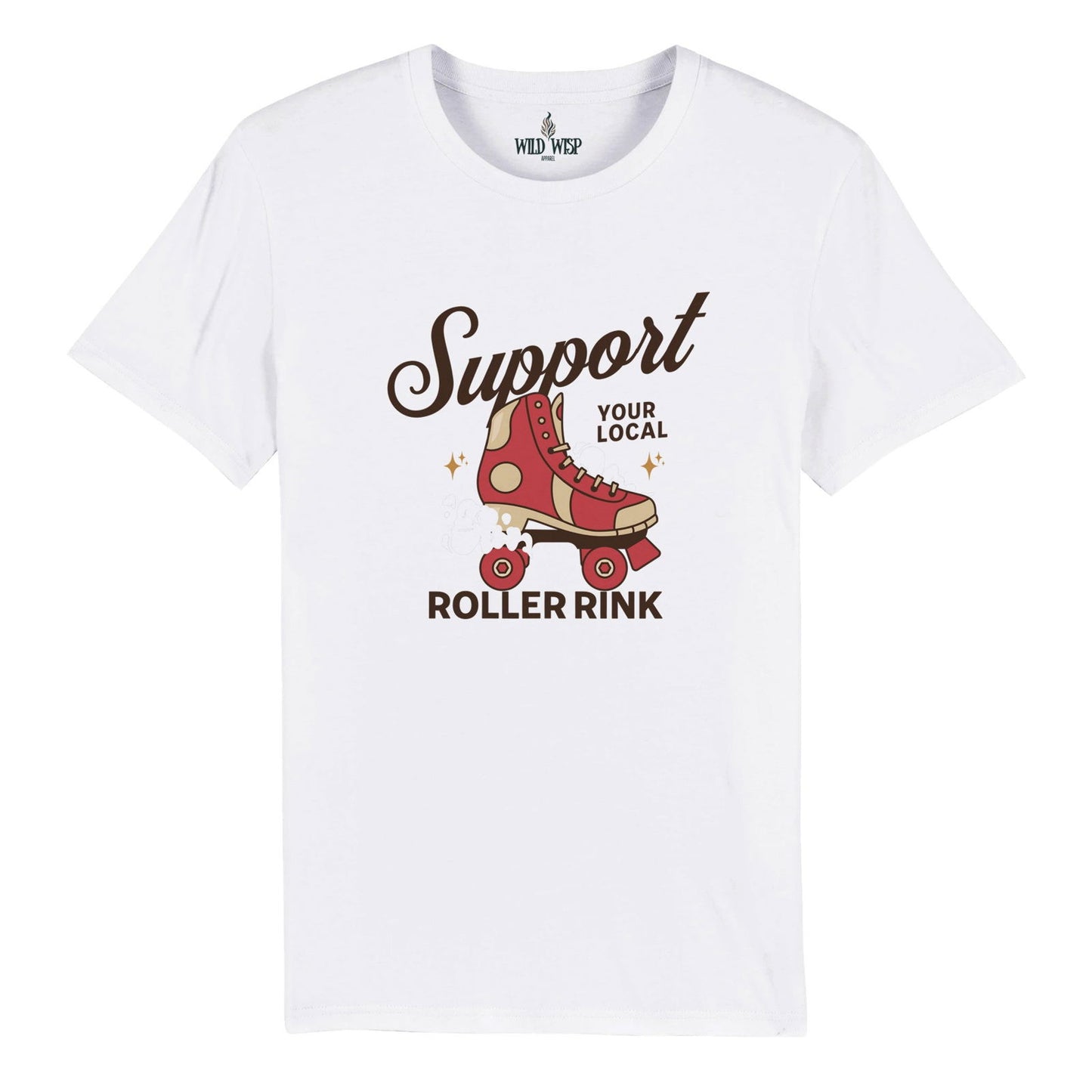 'Support Your Local Roller Rink' Organic Unisex Crewneck T-shirt T-Shirts