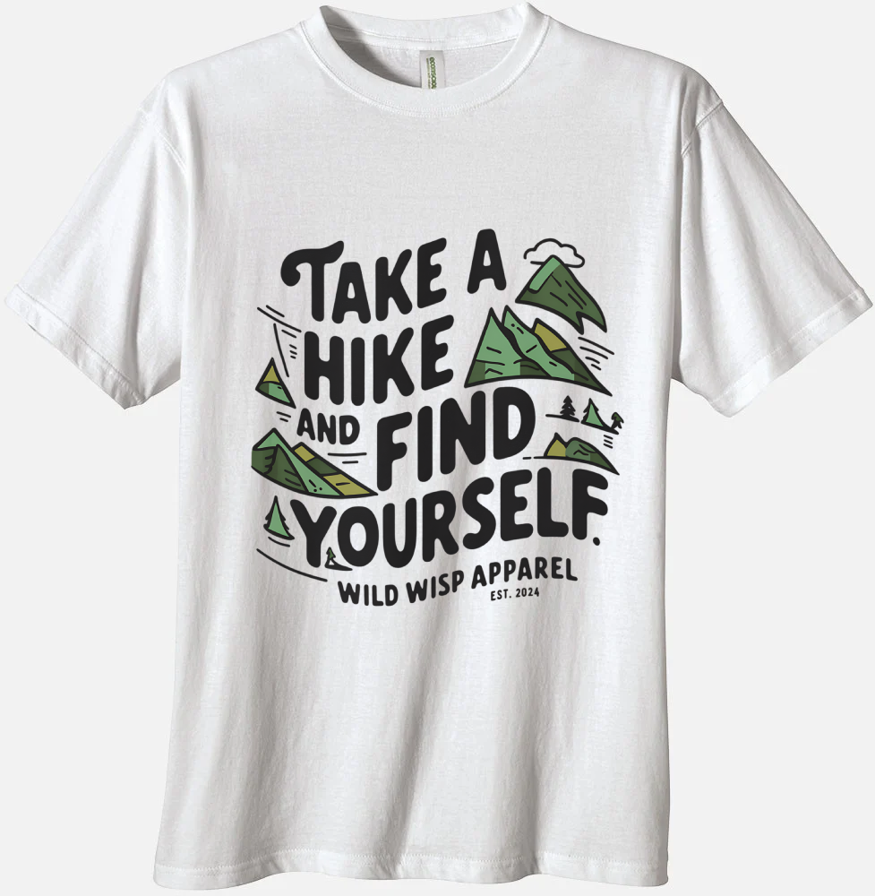 'Take a Hike and Find Yourself' Organic Unisex Crewneck T-shirt T-Shirts