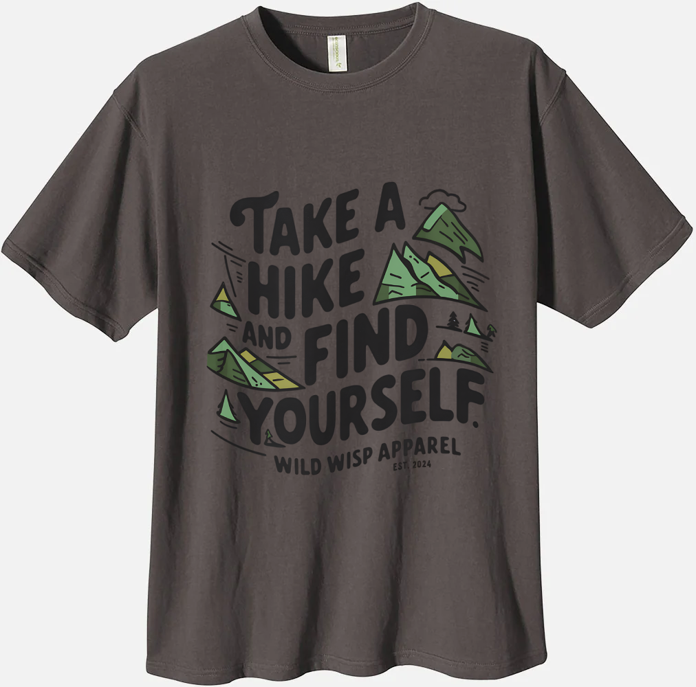 'Take a Hike and Find Yourself' Organic Unisex Crewneck T-shirt T-Shirts