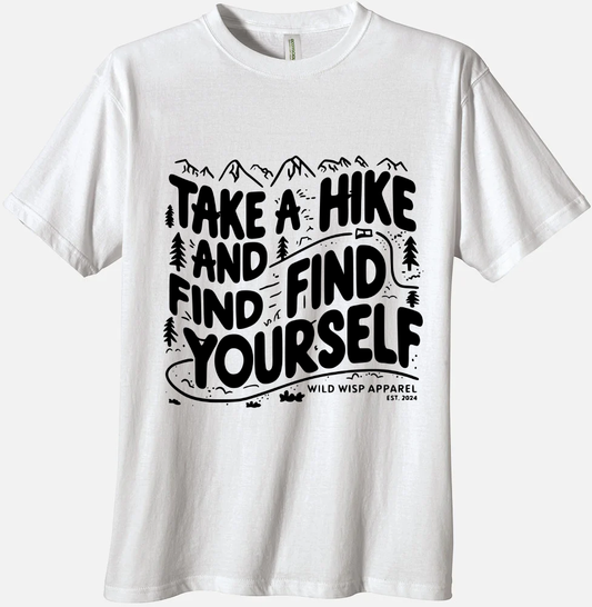 'Take a Hike and Find Yourself' Organic Unisex Crewneck T-shirt - Wild Wisp Apparel