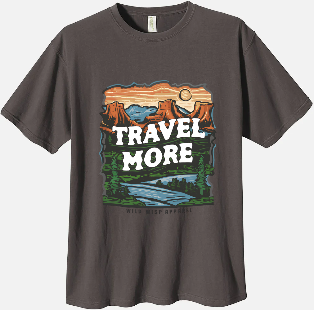 'Travel More' Organic Unisex Crewneck T-shirt T-Shirts