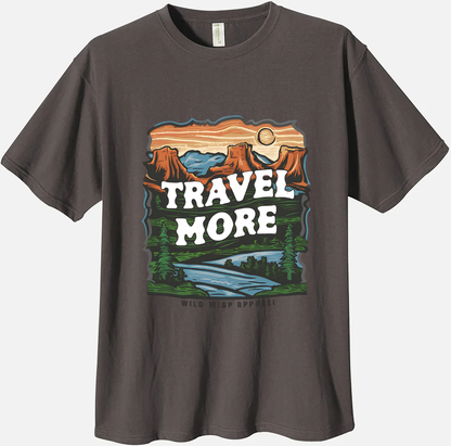 'Travel More' Organic Unisex Crewneck T-shirt T-Shirts