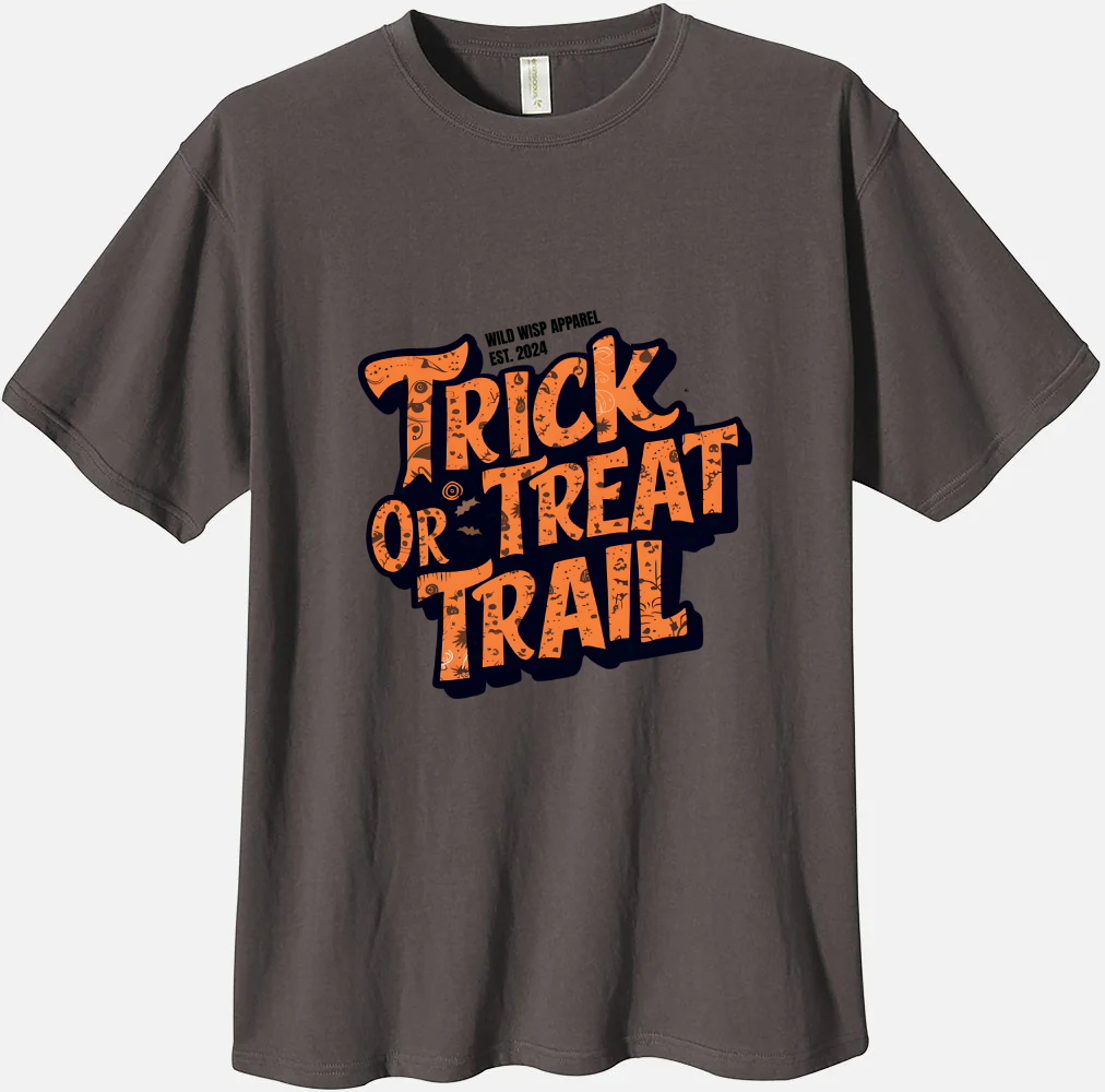 'Trick Or Treat Trail' Organic Unisex Crewneck T-shirt T-Shirts