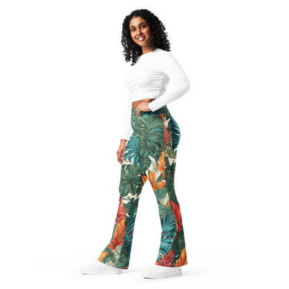 'Tropical Breeze' Flare leggings with pockets Leggings