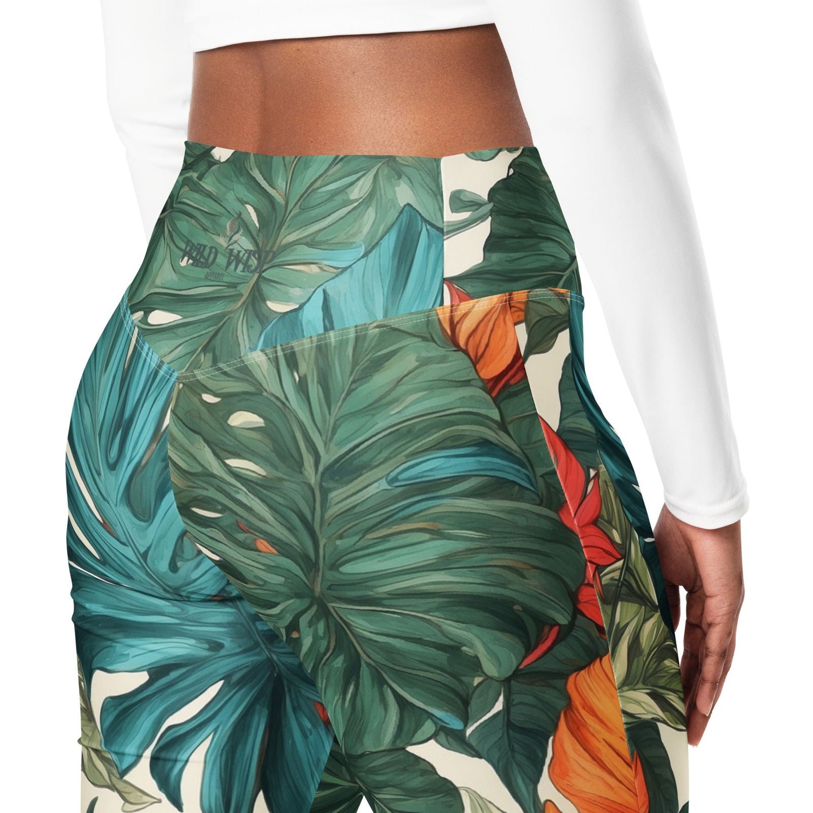 'Tropical Breeze' Flare leggings with pockets Leggings