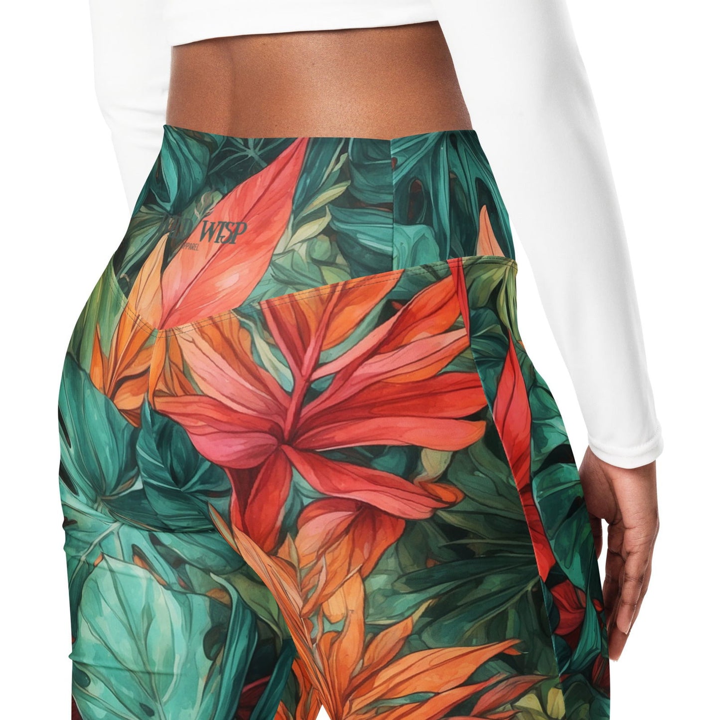 'Jungle Vibes' Flare leggings with pockets Leggings