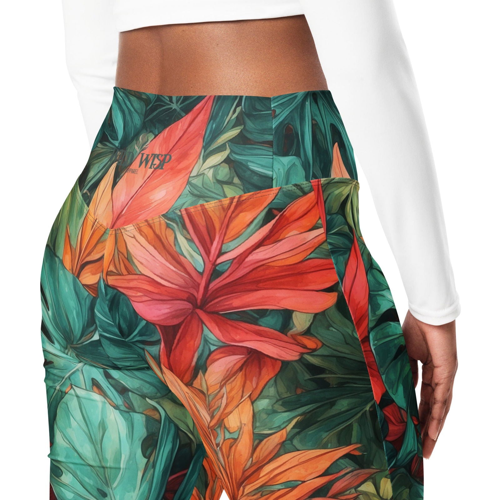 'Jungle Vibes' Flare leggings with pockets Leggings