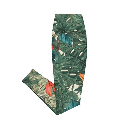 'Tropical Flora' Leggings with pockets Leggings