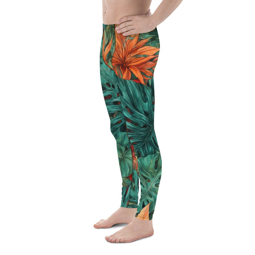 'Tropical Flora' Men's Leggings Leggings