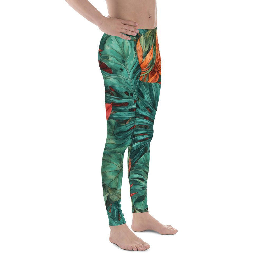 'Tropical Flora' Men's Leggings Leggings