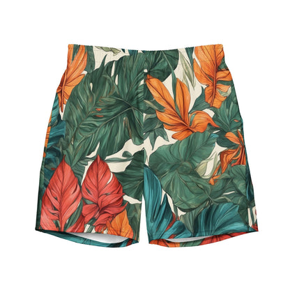 'Tropical Flora' Men's recycled swim trunks Swimwear
