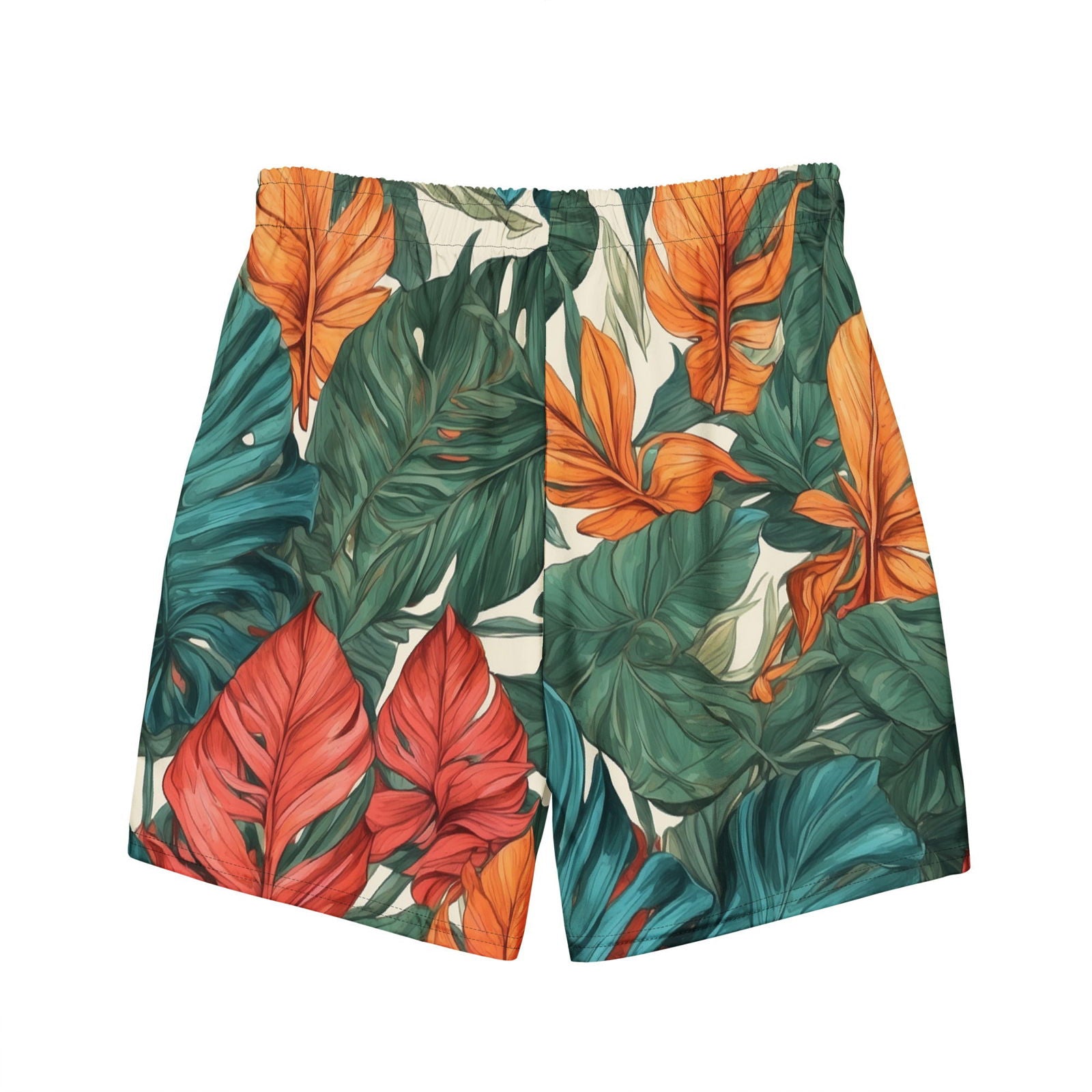 'Tropical Flora' Men's recycled swim trunks Swimwear