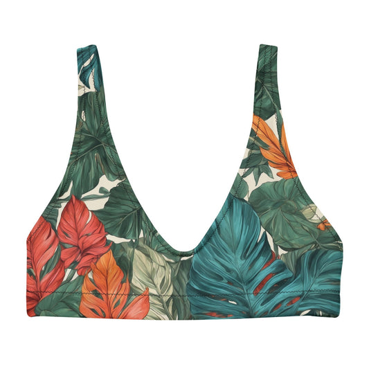 'Tropical Flora' Recycled padded bikini top Swimwear