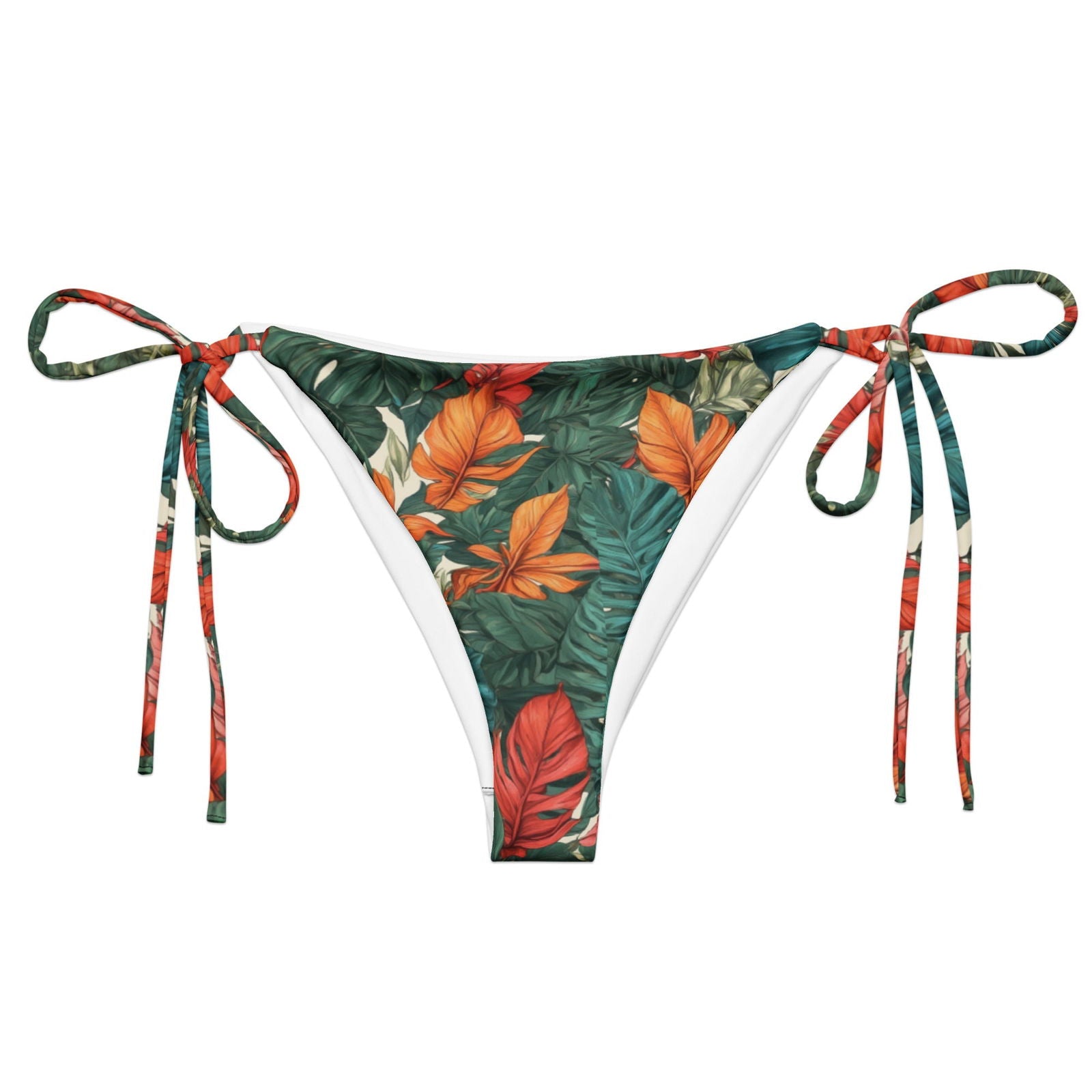 'Tropical Flora' Recycled string bikini bottom Swimwear