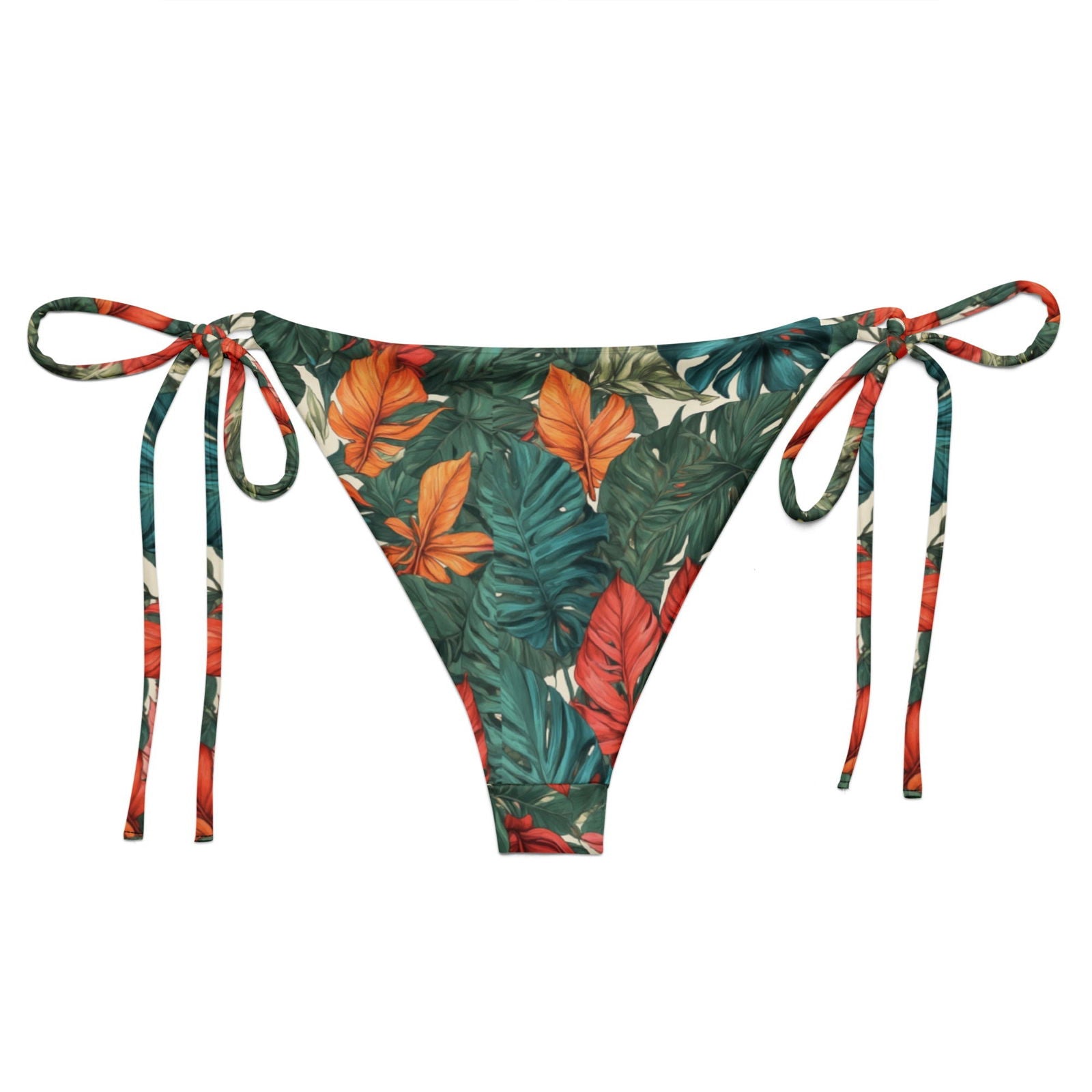 'Tropical Flora' Recycled string bikini bottom Swimwear