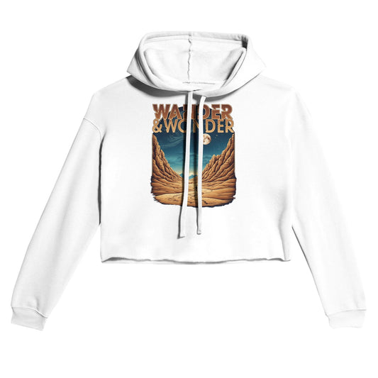 'Wander and Wonder' Women's Cropped Hoodie Hoodies