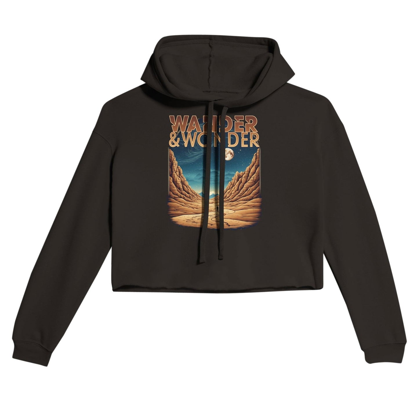'Wander and Wonder' Women's Cropped Hoodie Hoodies