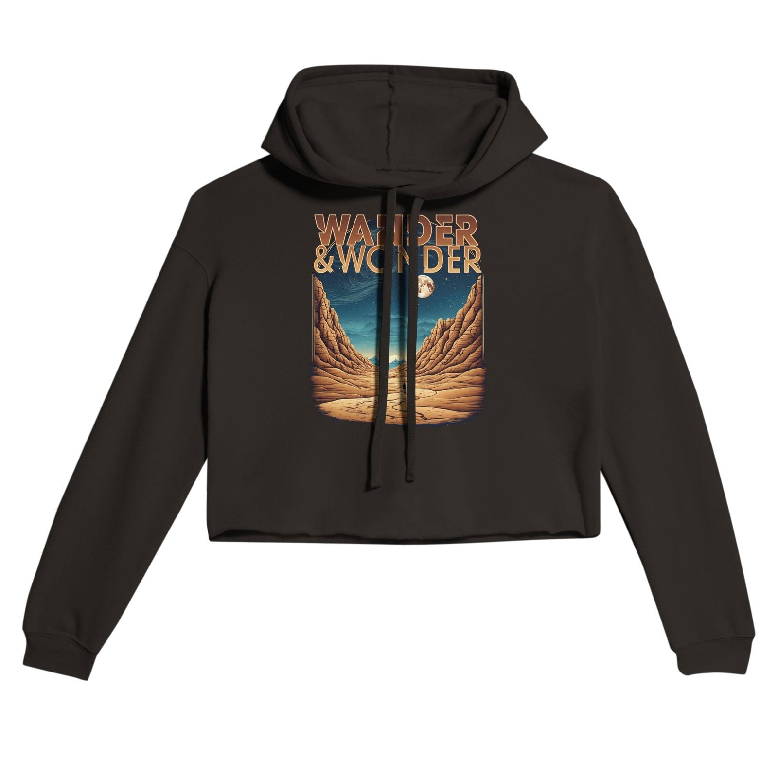 'Wander and Wonder' Women's Cropped Hoodie Hoodies