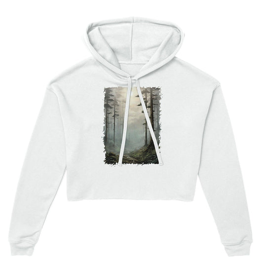 "Whispering Woods" Women's Cropped Hoodie Hoodies