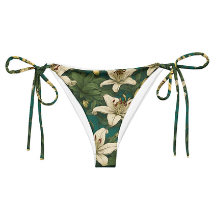 'White Lilies' Recycled string bikini bottom Swimwear