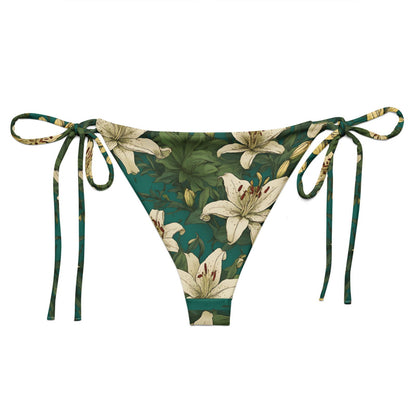 'White Lilies' Recycled string bikini bottom Swimwear